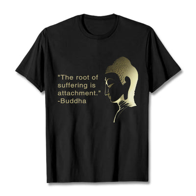 Buddha Stones The Root Of Suffering Is Attachment Buddha Tee T-shirt T-Shirts BS Black 2XL