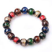 Buddha Stones Colorful Liuli Glass Bead Luck Bracelet