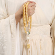 Buddha Stones Natural Bodhi Seed Lotus Dzi Bead Peace Harmony Charm Bracelet Mala Bracelet BS 2