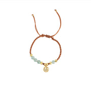 Buddha Stones Jade Beads Fu Character Blessing Rope Bracelet 10