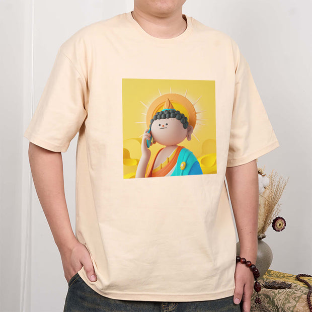 Buddha Stones Buddha Picks Up The Phone Tee T-shirt T-Shirts BS 7