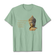 Buddha Stones A Disciplined Mind Brings Happiness Buddha Tee T-shirt T-Shirts BS PaleGreen 2XL