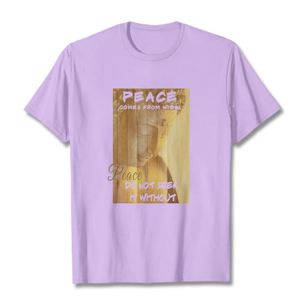 Buddha Stones Peace Comes From Within Tee T-shirt T-Shirts BS Plum 2XL