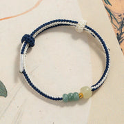 Buddha Stones 925 Sterling Silver Hetian Jade Bead Abundance Braided Rope Bracelet 4
