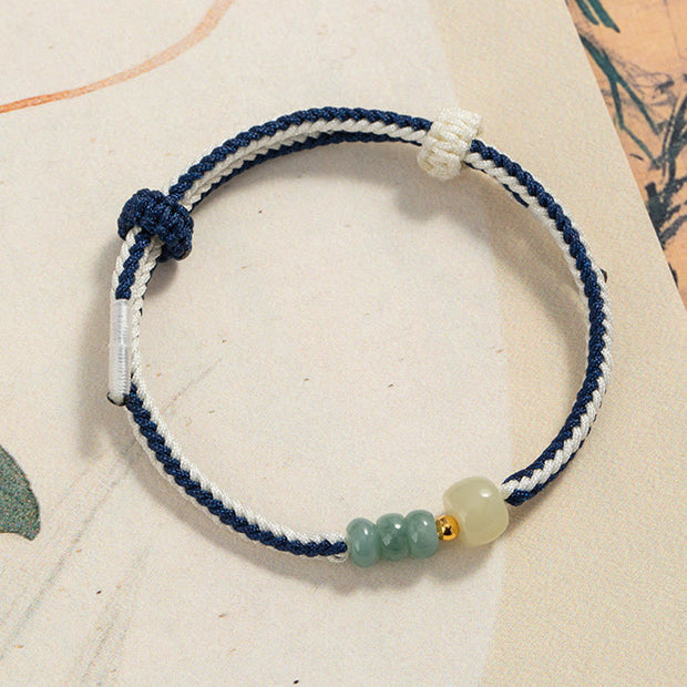 FREE Today: Purity And Healing 925 Sterling Silver Hetian Jade Bead Braided Bracelet