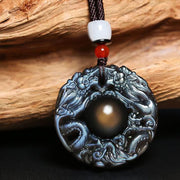 Buddha Stones Natural Gold Sheen Obsidian Rainbow Obsidian Dragon Strength Necklace Pendant (Extra 35% Off | USE CODE: FS35) - image 13