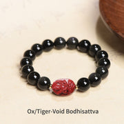 Buddha Stones Chinese Zodiac Natal Buddha Natural Black Obsidian Cinnabar Purification Bracelet (Extra 35% Off | USE CODE: FS35) - image 16