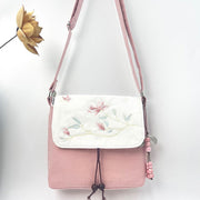Buddha Stones Embroidered Camellia Epiphyllum Gardenia Sakura Flowers Crossbody Bag Shoulder Bag Cellphone Bag 23
