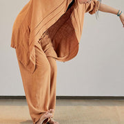 Buddha Stones Plain Long Sleeve Coat Jacket Top Wide Leg Pants Zen Tai Chi Yoga Meditation Clothing Clothes BS 26
