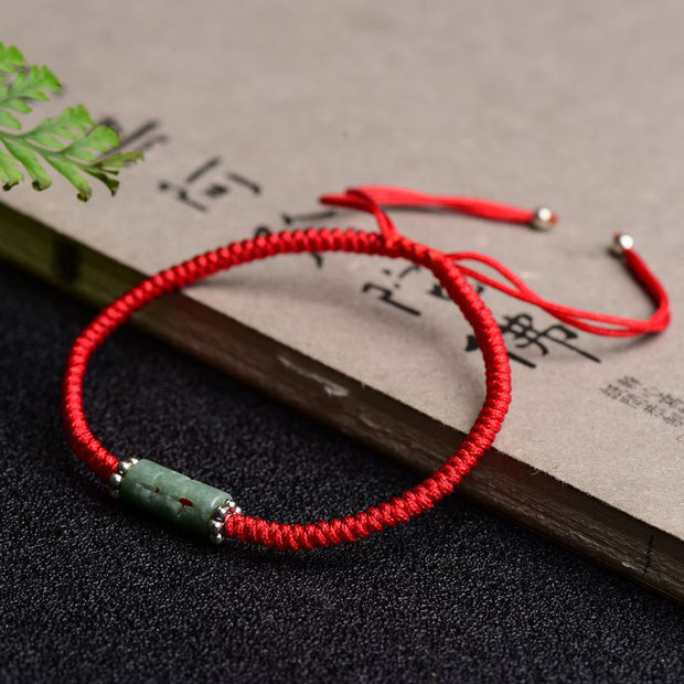 Buddha Stones Natural Jade Companion Lucky Red String Bracelet Bracelet BS 2