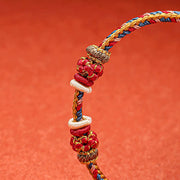 Buddha Stones Handmade Dunhuang Color Luck Braid String Bracelet