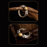 Buddha Stones 925 Sterling Silver Manjusri Mantra Om Mani Padme Hum Peace Adjustable Ring Ring BS 4