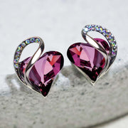 Natural Various Gemstone Birthstone Crystal Love Stud Earrings