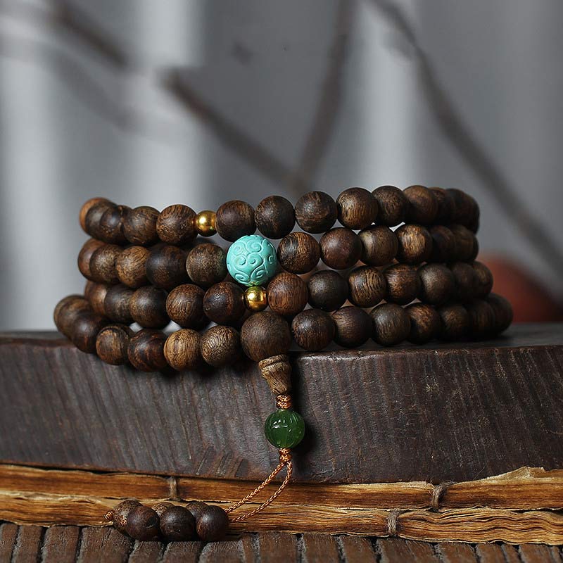 Buddha necklace*Mala beads 108*Buddhist necklace*Jasper Necklace*Mens good Beaded Necklace*Agarwood Necklace* Spiritual Jewelry*Yoga Jewelry