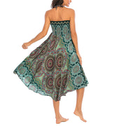 Buddha Stones Two Style Wear Bohemian Mandala Flower Lace-up Skirt Dress Skirt&Dress BS 7