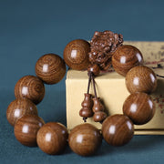 FREE Today: Maintain Healing Energy Rosewood Dragon Carved Protection Bracelet