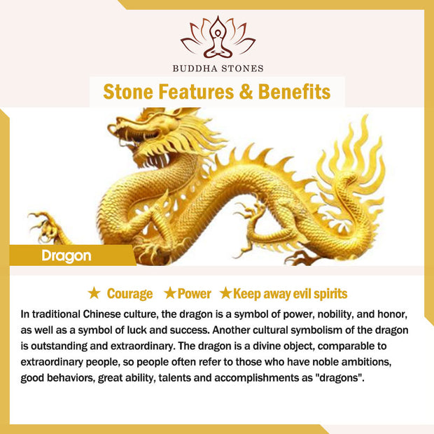 Buddha Stones 2pcs Yin Yang Dragon Couple Bracelet