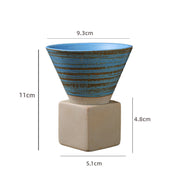 Buddha Stones Vintage Gradient Ceramic Coffee Mug Tea Latte Espresso Coffee Cup With Base 200ml