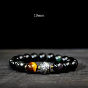 Buddha Stones To Experience a Reversal of Fortune Rainbow Obsidian Gold Sheen Obsidian Protection Bracelet Bracelet BS 10mm Rainbow Obsidian