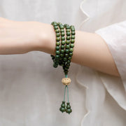 Buddha Stones 108 Mala Beads Green Sandalwood Boxwood Lotus Positive Bracelet (Extra 35% Off | USE CODE: FS35) - image 1