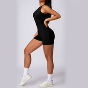 Buddha Stones Cut-Out Backless Jumpsuit Romper Sports Gym Fitness Yoga Women Bodysuit