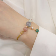 Buddha Stones Moonstone Sunstone Beads Peace Buckle Charm Healing Bracelet Bracelet BS 23