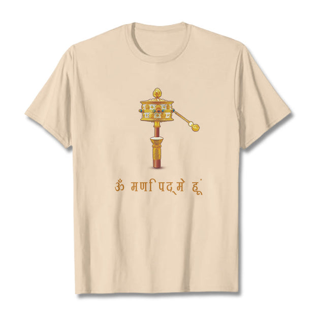 Buddha Stones Sanskrit OM NAMAH SHIVAYA Prayer Wheel Tee T-shirt T-Shirts BS Bisque 2XL