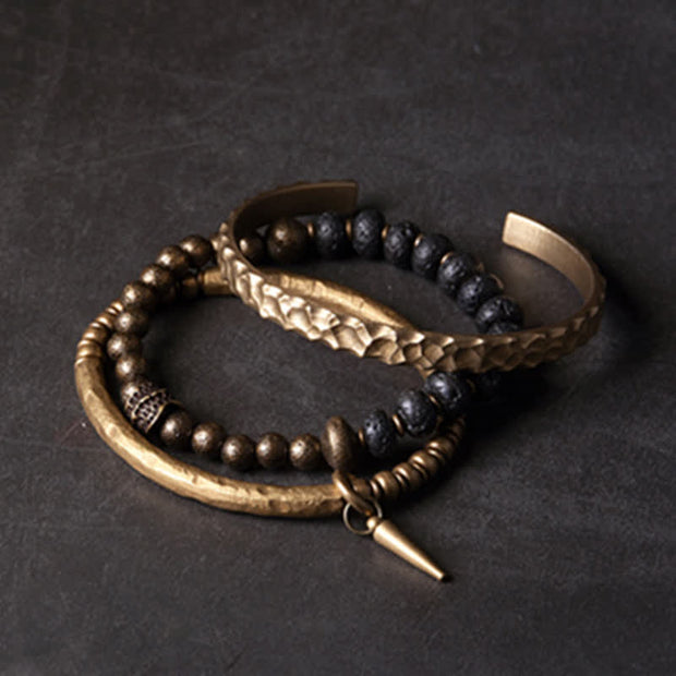 Buddha Stones Lava Rock Stone Copper Balance Cuff Bracelet Bangle (Extra 30% Off | USE CODE: FS30) - image 18