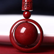 Buddha Stones Cinnabar Om Mani Padme Hum PiXiu Blessing Lucky Bead Necklace Pendant Necklaces & Pendants BS 20
