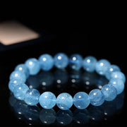 Buddhastoneshop Aquamarine Beads Peace Healing Bracelet Bracelet BS 2