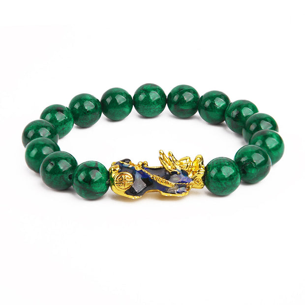 Buddha Stones "Sending Blessings of Wealth and Peace" PiXiu Jade Bracelet Includes Gift Message Card - image 2