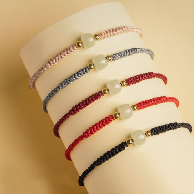 FREE Today: Stay Positive Handcrafted Jade Lucky Bead Abundance Braided Bracelet