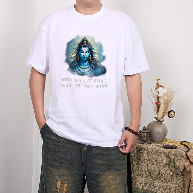 Buddha Stones Sanskrit Mahadev Comes To Your Aid Tee T-shirt T-Shirts BS 4