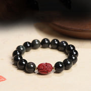 Buddha Stones Chinese Zodiac Natal Buddha Natural Black Obsidian Cinnabar Purification Bracelet (Extra 35% Off | USE CODE: FS35) - image 19
