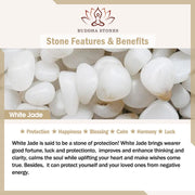 Buddha Stones White Jade 925 Sterling Silver Pearl Flower Blessing Necklace Pendant Ring Earrings
