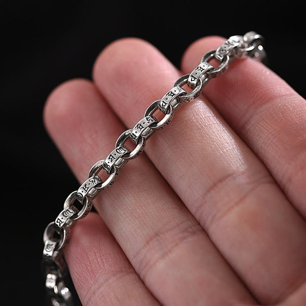 Buddha Stones 925 Sterling Silver Om Mani Padme Hum Carved Design Creativity Metal Bracelet (Extra 30% Off | USE CODE: FS30) - image 7