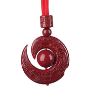FREE Today: Calm Your Mind One's Luck Improves Design Patern Natural Cinnabar Concentration Necklace Pendant