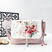 Buddha Stones Embroidered Camellia Epiphyllum Gardenia Sakura Flowers Crossbody Bag Shoulder Bag Cellphone Bag