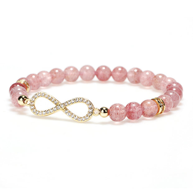 Buddha Stones Natural Strawberry Quartz Positivity Healing Bracelet