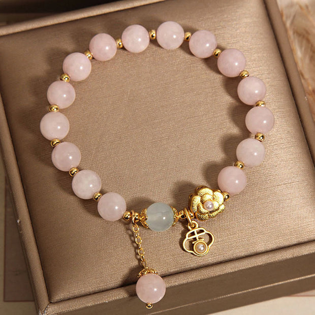 FREE Today: Promote Lucky Energy Pink Crystal Flower Bracelet FREE FREE 6