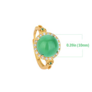 Buddha Stones Green Jade Fortune Ring Rings BS 4