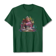 Buddha Stones Butterfly Meditation Buddha Tee T-shirt T-Shirts BS ForestGreen 2XL