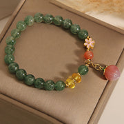 Buddha Stones Natural Green Strawberry Quartz Love Peach Charm Bracelet Bracelet BS 4