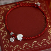 Buddha Stones Handmade Lotus Flower Luck Braid Red Rope Bracelet Bracelet BS 2