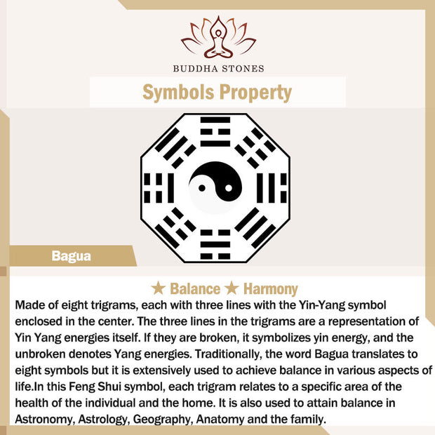 Buddha Stones Lucky Cinnabar Red String Yin Yang Symbol Bagua Blessing Bracelet Bracelet BS 15
