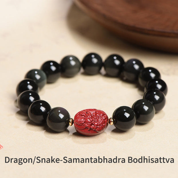 Buddha Stones Chinese Zodiac Natal Buddha Natural Black Obsidian Cinnabar Purification Bracelet (Extra 35% Off | USE CODE: FS35) - image 23