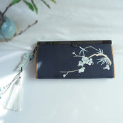 Buddha Stones Flower Plum Peach Blossom Bamboo Double-sided Embroidery Large Capacity Cash Holder Wallet Shopping Purse - image 24