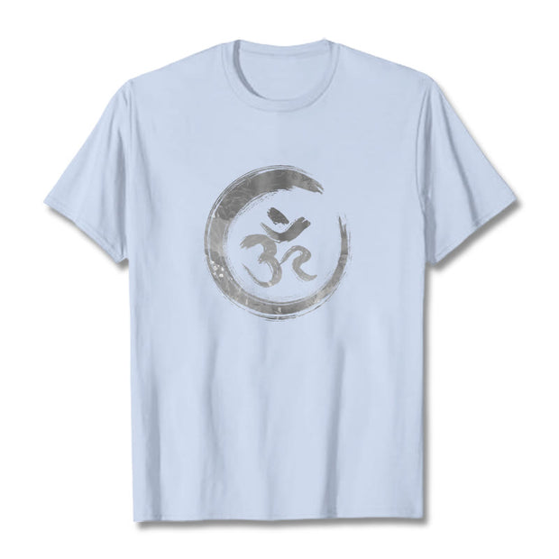 Buddha Stones OM Mantra Sanskrit Tee T-shirt T-Shirts BS LightCyan 2XL