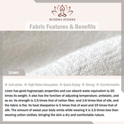 Buddha Stones Solid Color Traditional Cotton Linen Short Sleeve T-shirt Pants Clothing Men's Set
