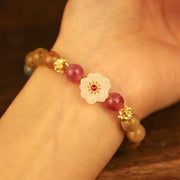 Buddha Stones Colorful Tourmaline Jade Flowers Love Bracelet Bracelet BS 3